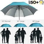 G4Free G4Free 54/62/68 Inch UV Protection Automatic Open Double Canopy Vented Sun Rain Umbrella