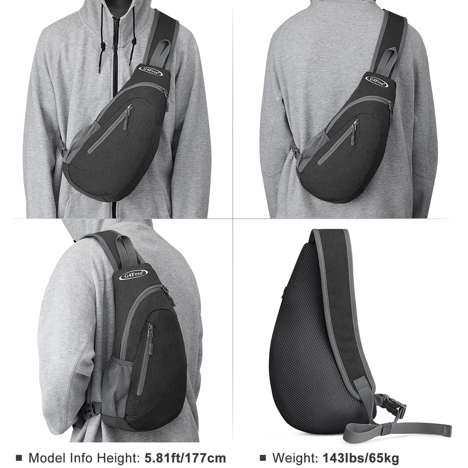 G4Free G4Free Sling Bags Men Shoulder Backpack Small Cross Body Chest Sling Backpack
