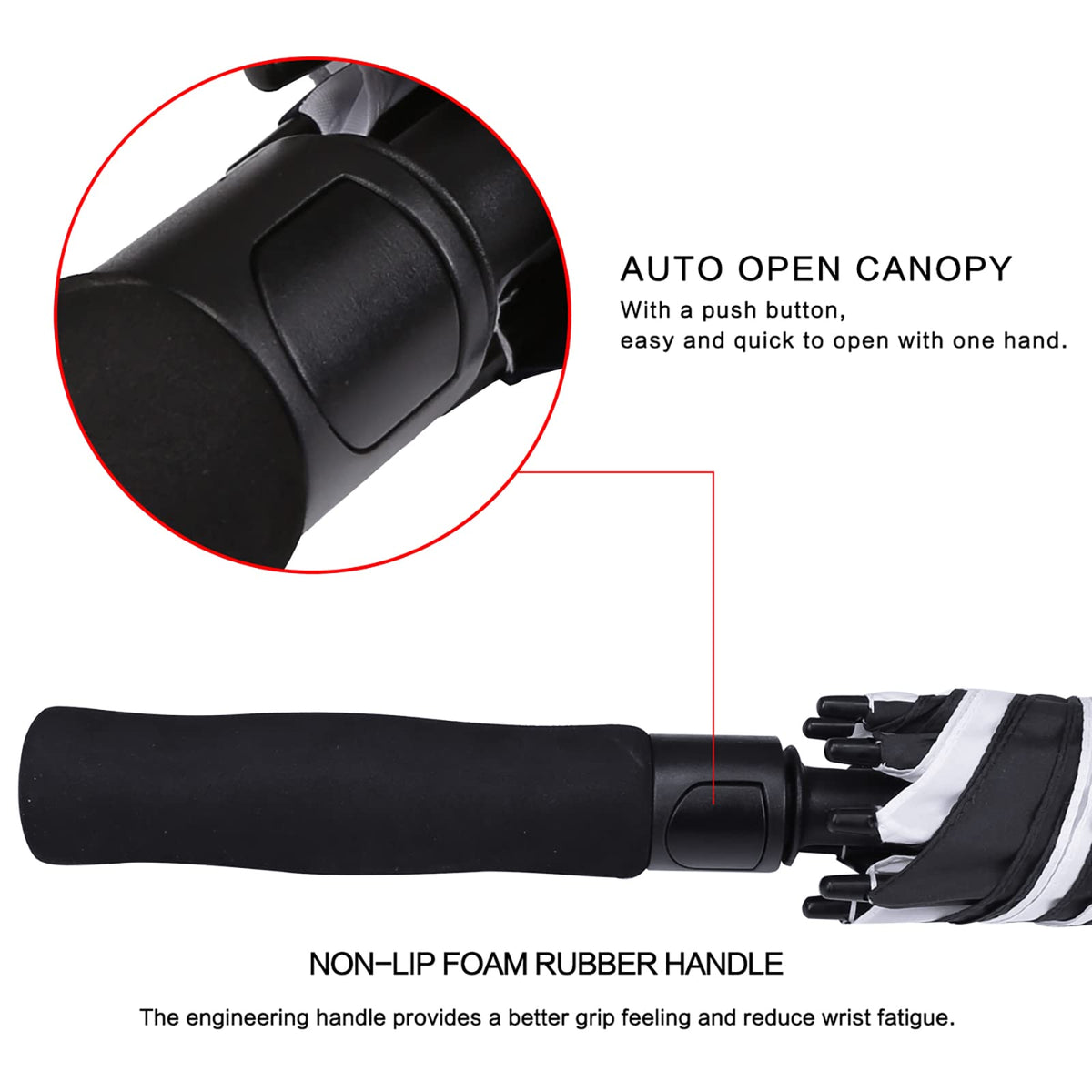 G4Free G4Free Automatic Open Golf Umbrella Double Canopy Vented Stick Umbrellas