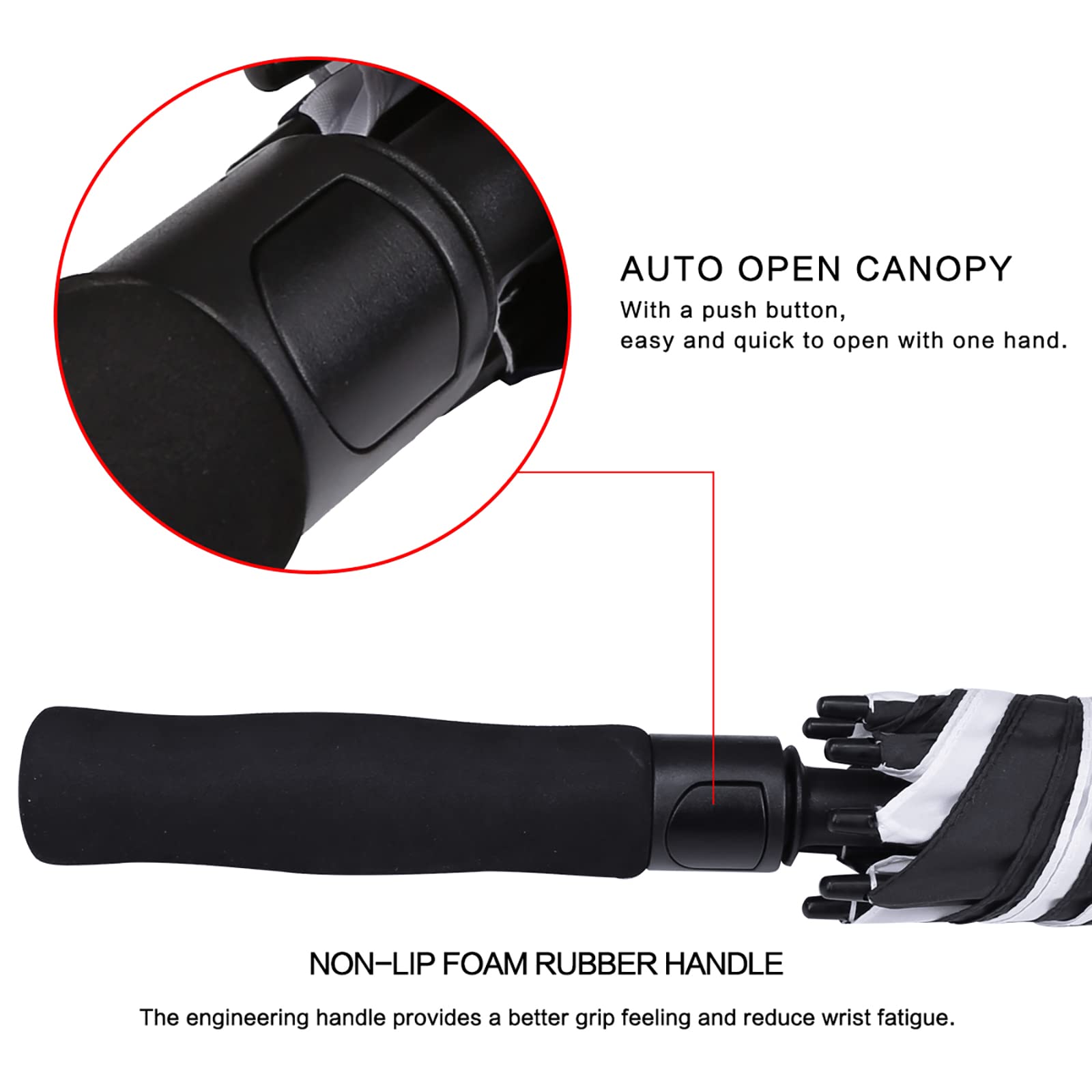 G4Free G4Free Automatic Open Golf Umbrella Double Canopy Vented Stick Umbrellas