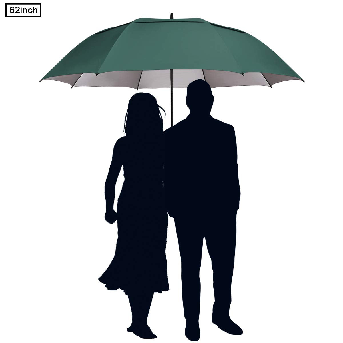 G4Free G4Free 54/62/68 Inch UV Protection Automatic Open Double Canopy Vented Sun Rain Umbrella