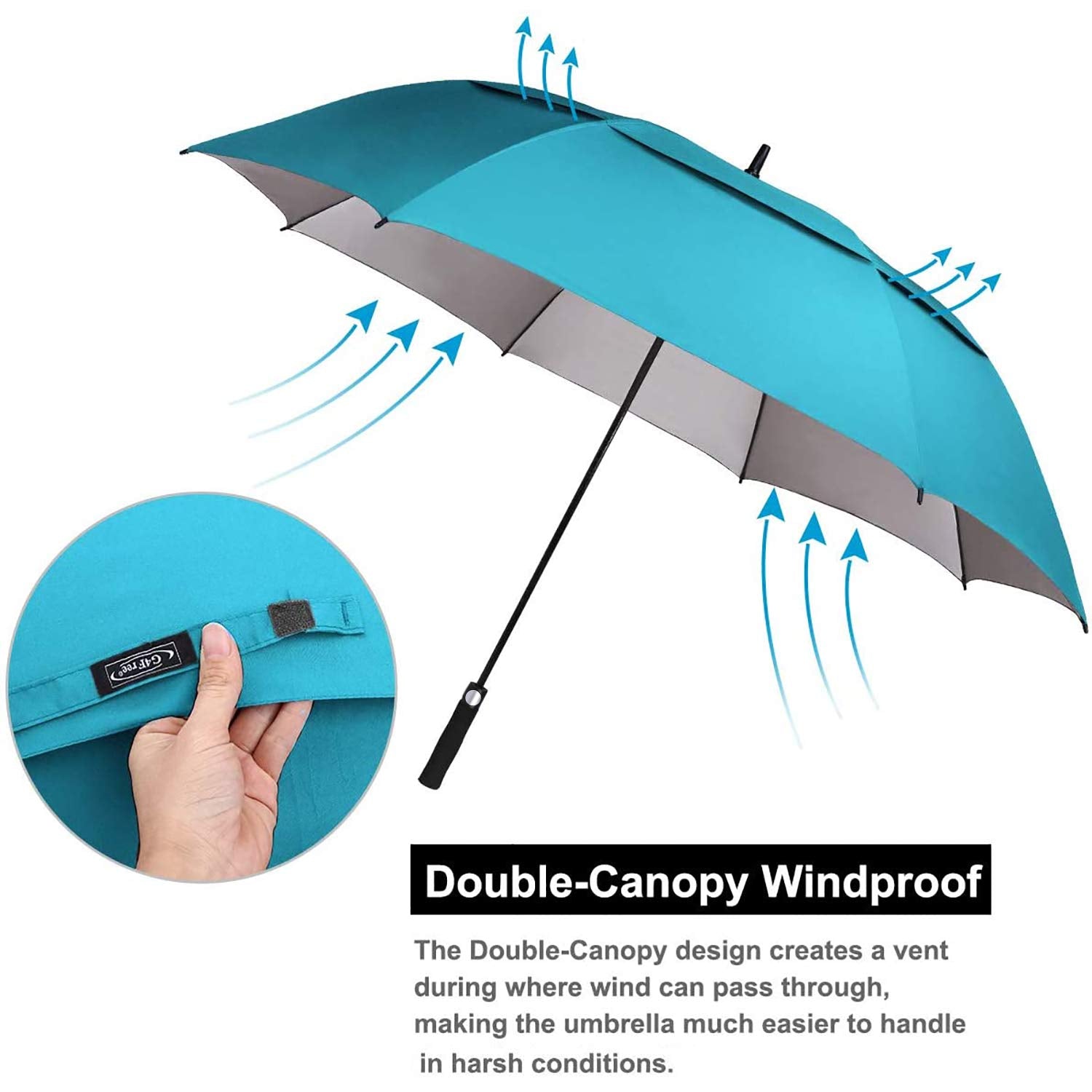 G4Free G4Free 54/62/68 Inch UV Protection Automatic Open Double Canopy Vented Sun Rain Umbrella