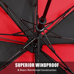 G4Free G4Free 62 Inch Portable Automatic Open Oversize Vented Double Canopy Umbrellas