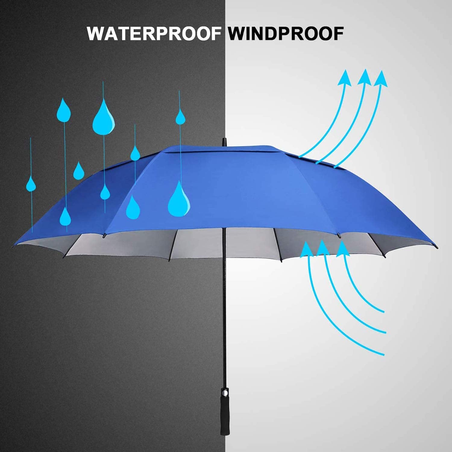G4Free G4Free 54/62/68 Inch UV Protection Automatic Open Double Canopy Vented Sun Rain Umbrella