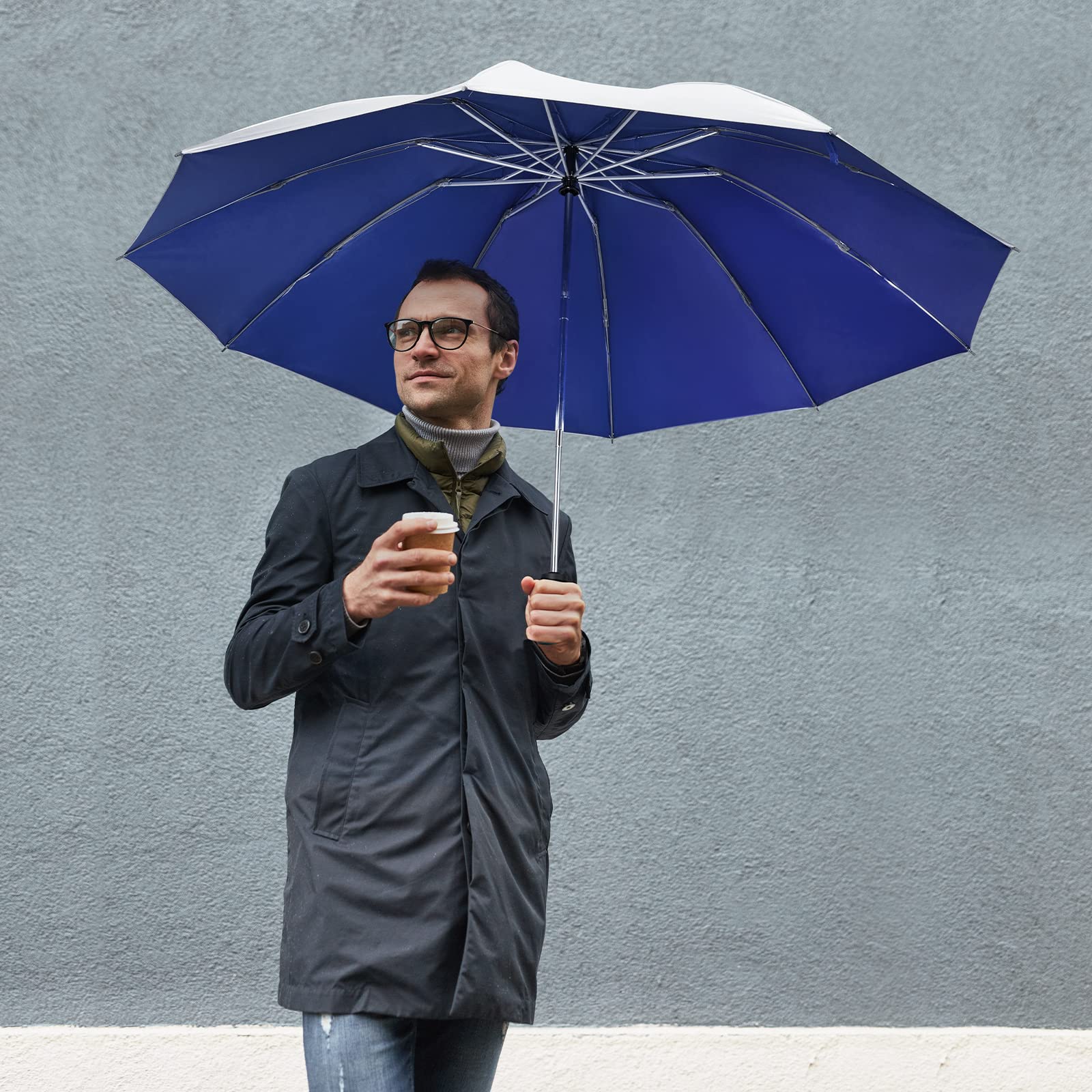 G4Free G4Free UPF 50+ UV Protection 54 Inch Large Reverse Travel Umbrella