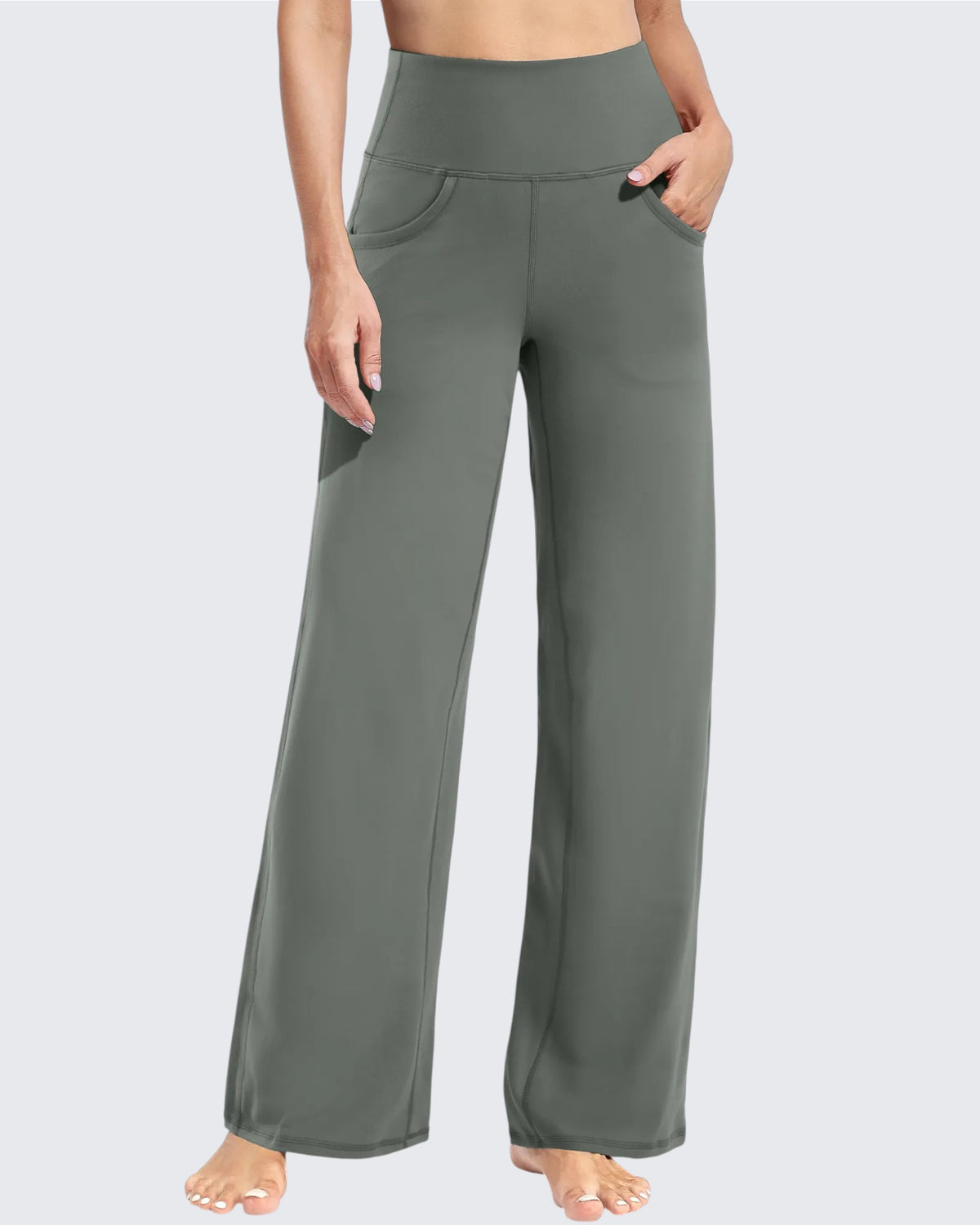 Wide Leg Pants Woman Yoga Pants with Pockets Petite - G4Free