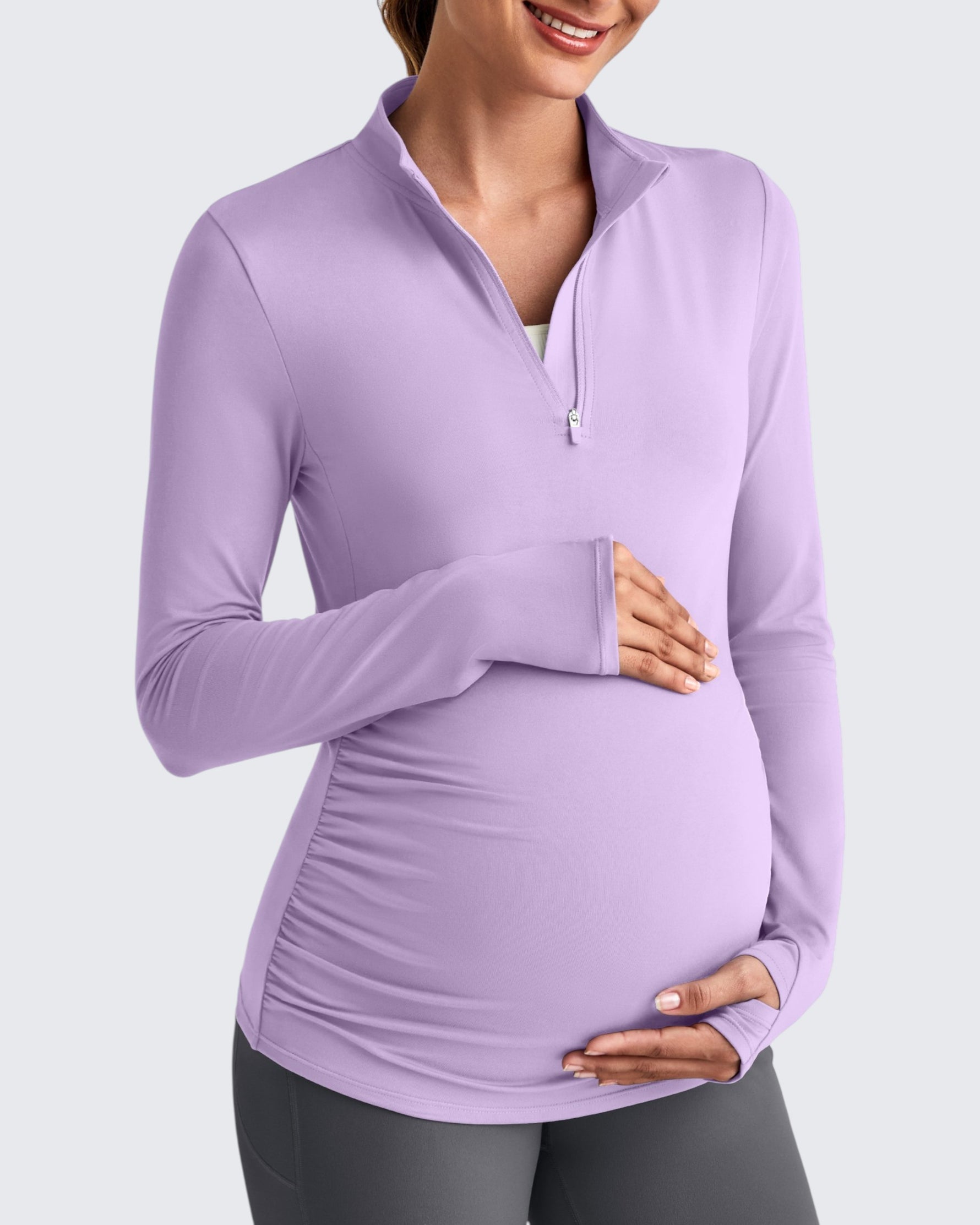 UPF 50+ Half Zip Sun Maternity Shirts - G4Free