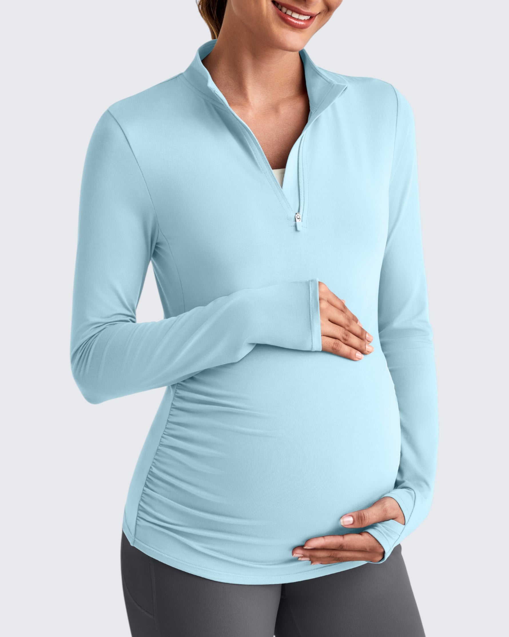 UPF 50+ Half Zip Sun Maternity Shirts - G4Free
