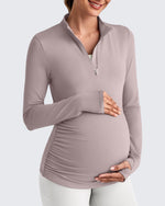 UPF 50+ Half Zip Sun Maternity Shirts - G4Free