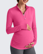 UPF 50+ Half Zip Sun Maternity Shirts - G4Free