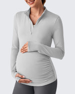 UPF 50+ Half Zip Sun Maternity Shirts - G4Free