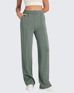 Smoofit Loose High-Rise Elastic Dressy Pants Petite - G4Free