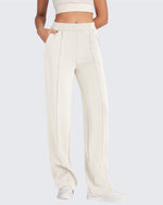 Smoofit Loose High-Rise Elastic Dressy Pants Petite - G4Free