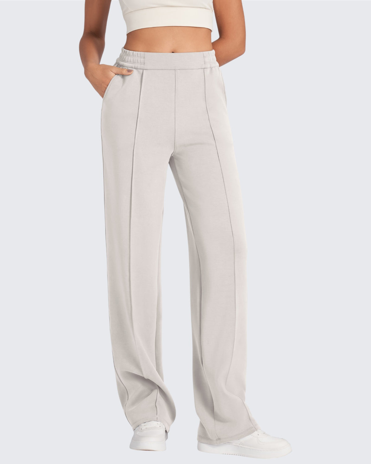 Smoofit Loose High-Rise Elastic Dressy Pants Regular - G4Free