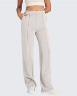 Smoofit Loose High-Rise Elastic Dressy Pants Petite - G4Free