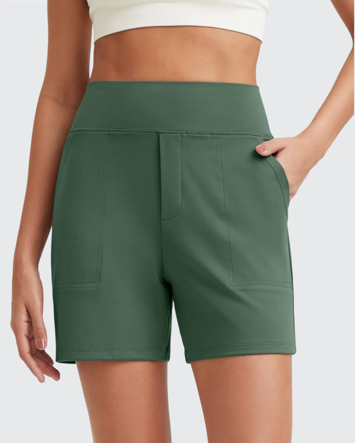 EverGoing High-Waist Burmuda Athletic Shorts 5'' - G4Free