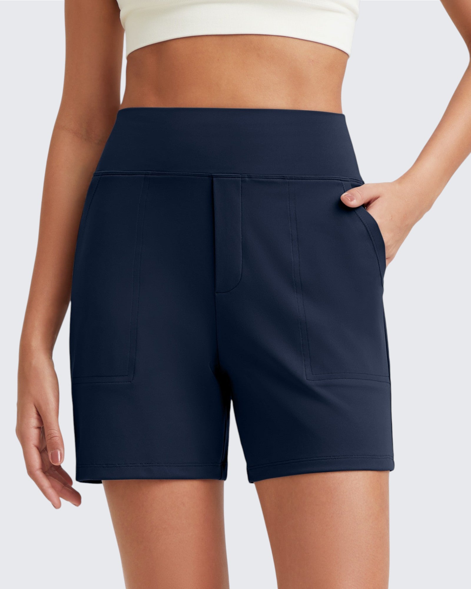 EverGoing High-Waist Burmuda Athletic Shorts 5'' - G4Free