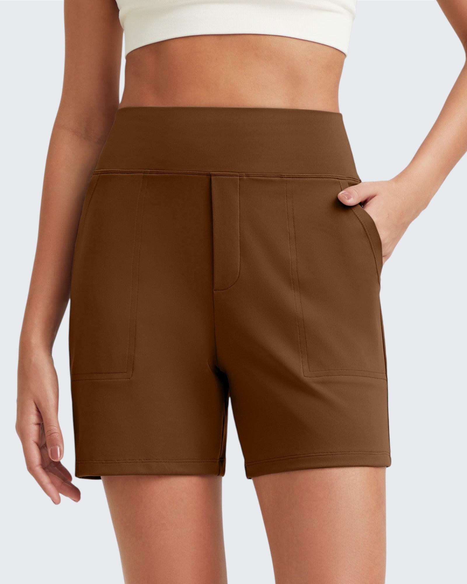 EverGoing High-Waist Burmuda Athletic Shorts 5'' - G4Free