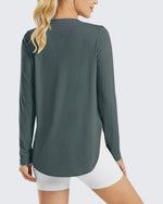 G4Free Activewear Scoop Neck UV Sun Workout Long Sleeve