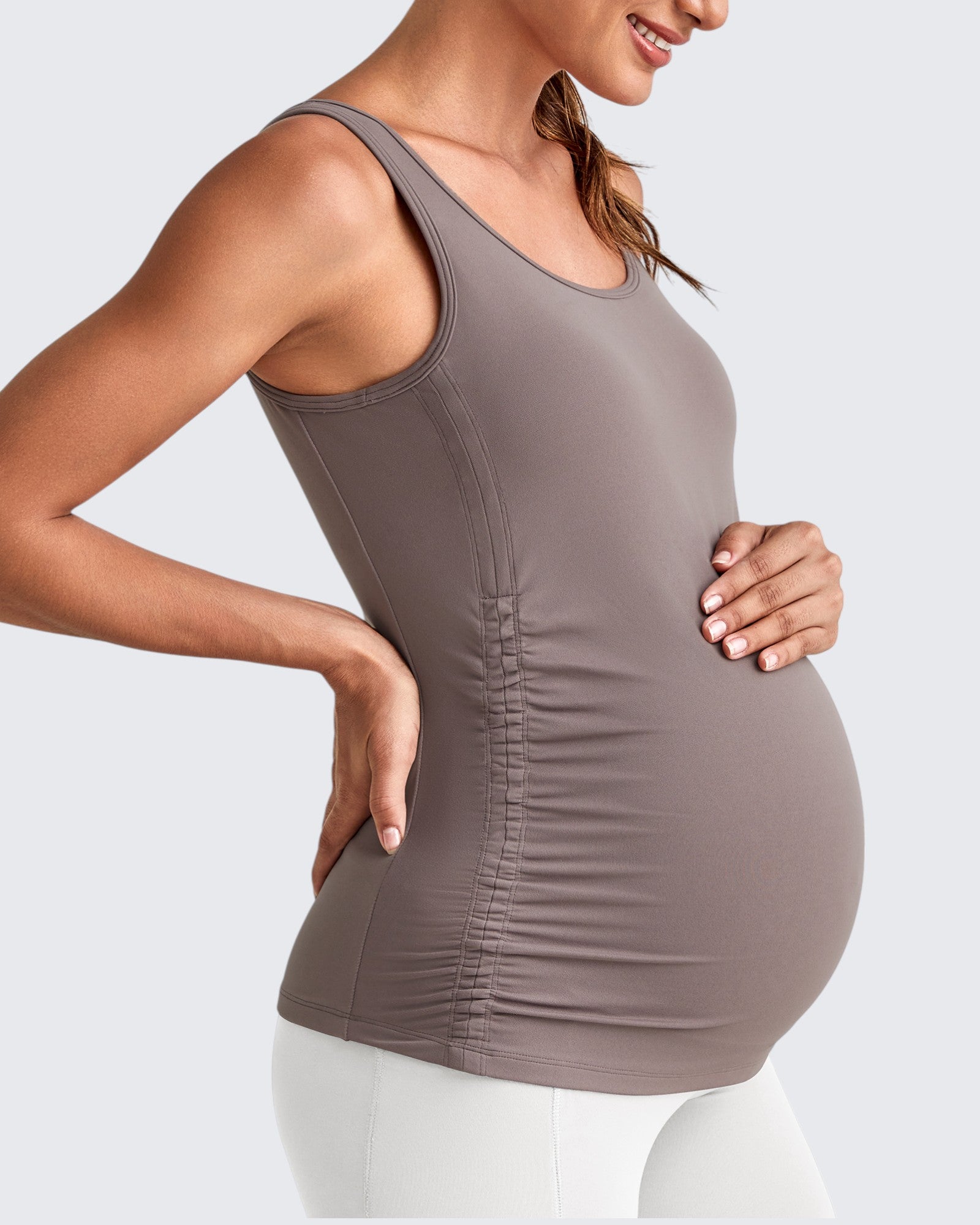 BareFeel Ruched Workout Pregnancy Tank - G4Free