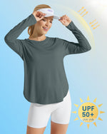 G4Free Activewear Scoop Neck UV Sun Workout Long Sleeve
