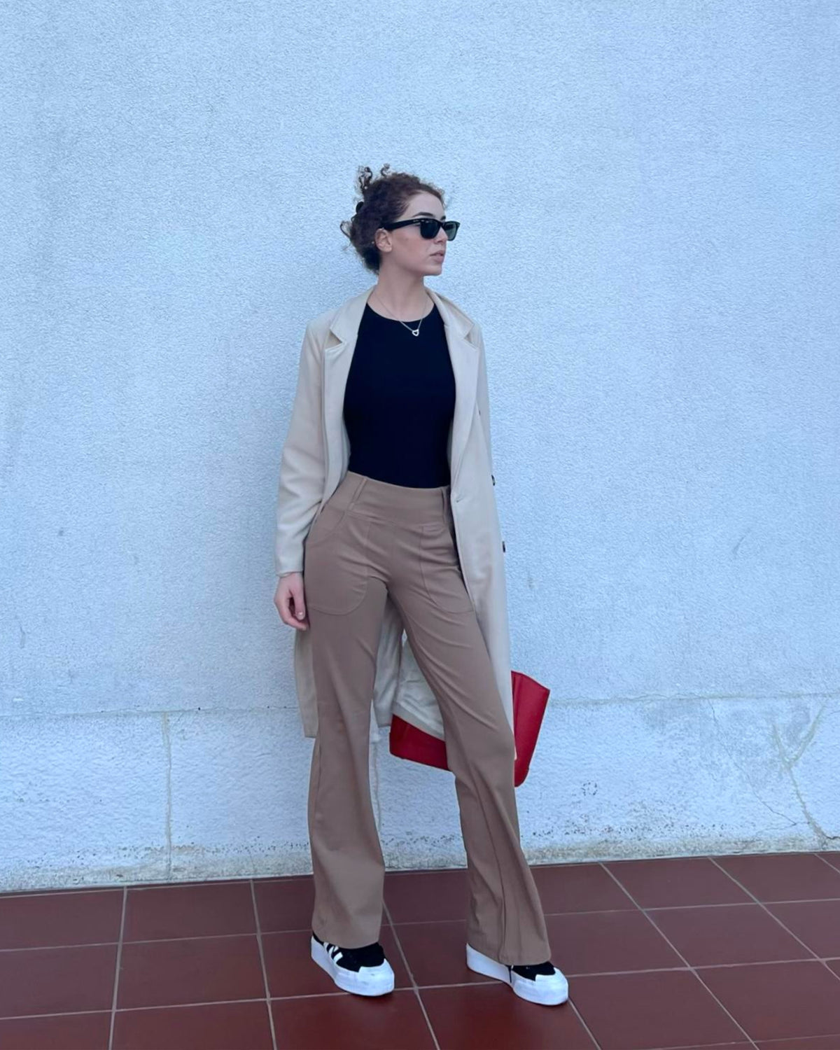 Fleece Lined High-Waist Work Flare Pants - G4Free