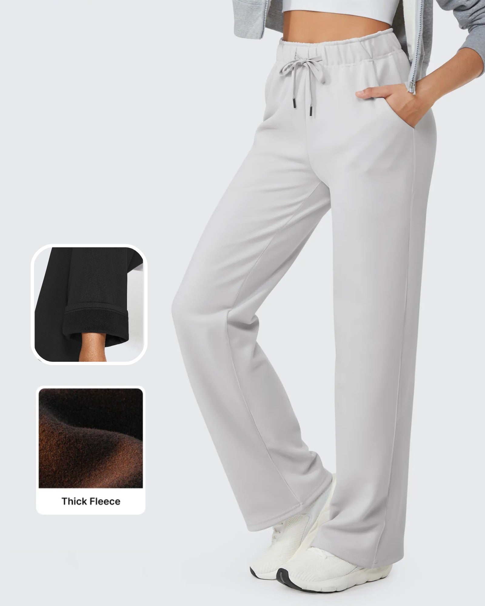 EverGoing Loose Fleece Lined Drawstring Casual Pants Petite