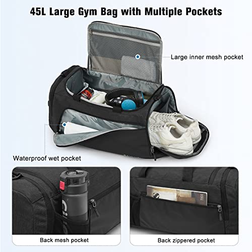 G4Free - G4Free 45L 3-Way Duffle Backpack with Wet Pocket & Shoes Compartment -TN22B071A