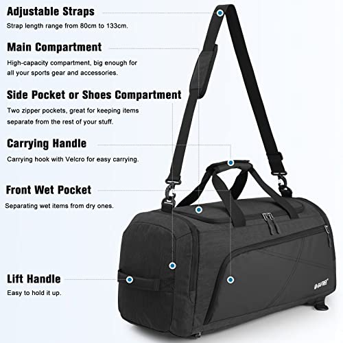 G4Free - G4Free 45L 3-Way Duffle Backpack with Wet Pocket & Shoes Compartment -TN22B071A