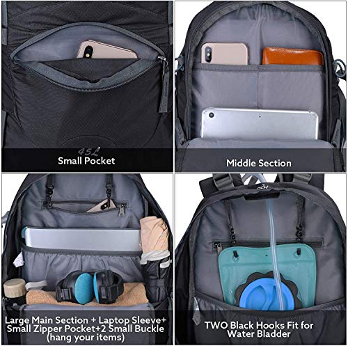 G4Free - G4Free 45L Waterproof Hiking Travel Backpack with Rain Cover -D02V648A