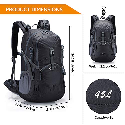 G4Free - G4Free 45L Waterproof Hiking Travel Backpack with Rain Cover -D02V648A
