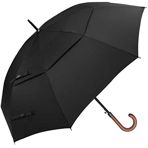 G4Free - G4Free 52/62inch Wooden J Handle Auto Open  Golf Umbrella -D02V552A