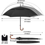 G4Free - G4Free 52/62inch Wooden J Handle Auto Open  Golf Umbrella -D02V552A