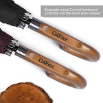 G4Free - G4Free 52/62inch Wooden J Handle Auto Open  Golf Umbrella -D02V552A
