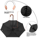 G4Free - G4Free 52/62inch Wooden J Handle Auto Open  Golf Umbrella -D02V552A