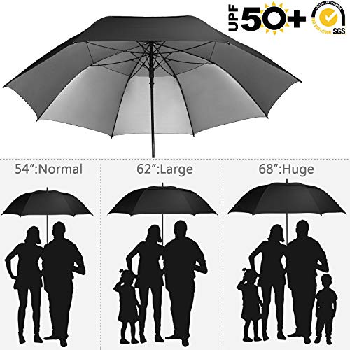 G4Free - G4Free 54/62/68 Inch UV Protection Auto Open Double Canopy Sun Rain Umbrella -D02V686A