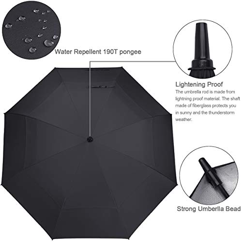 G4Free - G4Free 54/62/68 Inch UV Protection Auto Open Double Canopy Sun Rain Umbrella -D02V686A