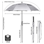 G4Free - G4Free 68 Arc Vented UV Auto Extra Large Windproof Golf/Beach  Umbrellas -D02V731A