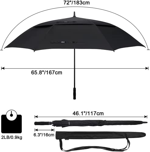 G4Free - G4Free 72 Inch Huge Double Canopy Vented Windproof Stick Umbrellas -D02V716A