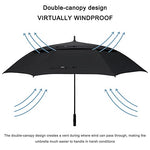 G4Free - G4Free 72 Inch Huge Double Canopy Vented Windproof Stick Umbrellas -D02V716A