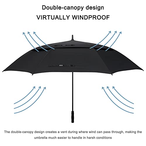 G4Free - G4Free 72 Inch Huge Double Canopy Vented Windproof Stick Umbrellas -D02V716A