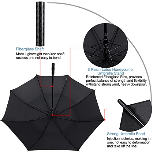 G4Free - G4Free 72 Inch Huge Double Canopy Vented Windproof Stick Umbrellas -D02V716A