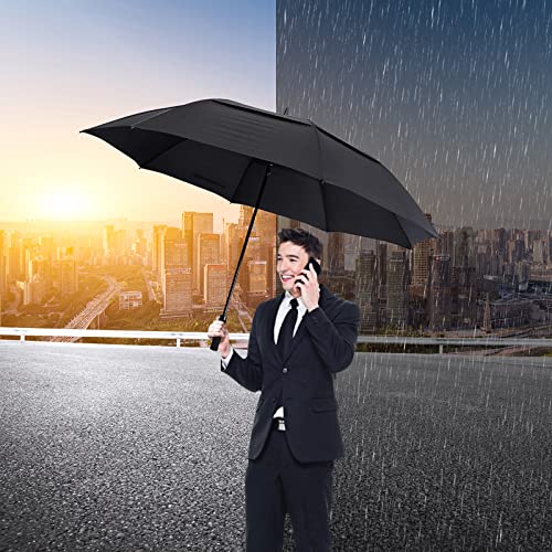 G4Free - G4Free 72 Inch Huge Double Canopy Vented Windproof Stick Umbrellas -D02V716A