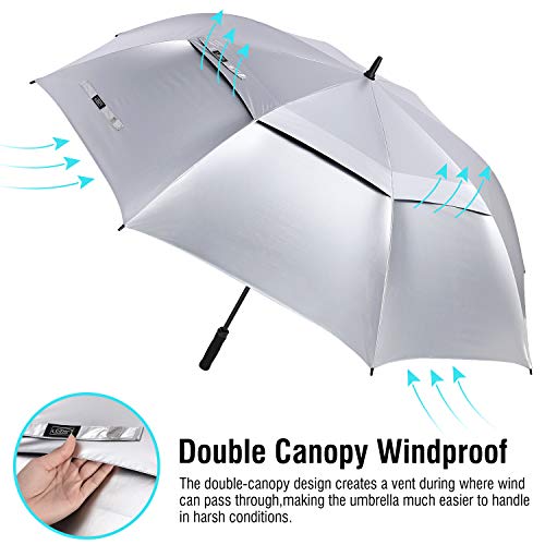 G4Free - G4Free 72 Inch Oversized Vented Double Canopy Umbrella for Family -D02V757A