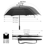 G4Free - G4Free Automatic Open Golf Umbrella Double Canopy Vented Stick Umbrellas -TN22A051A