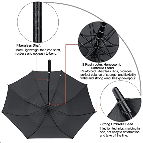 G4Free - G4Free Automatic Open Golf Umbrella Double Canopy Vented Stick Umbrellas -TN22A051A