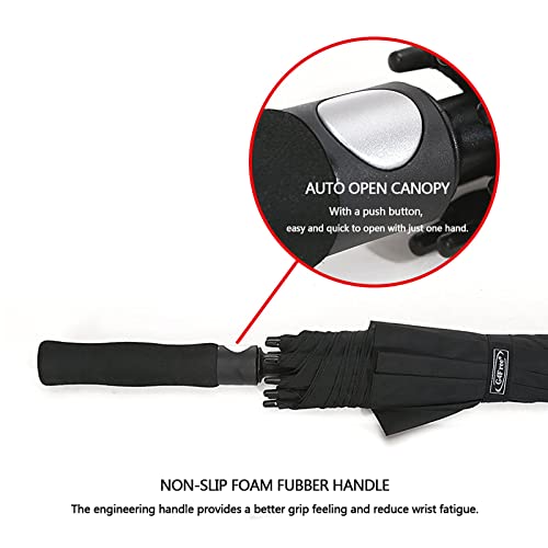 G4Free - G4Free Automatic Open Golf Umbrella Double Canopy Vented Stick Umbrellas -TN22A051A