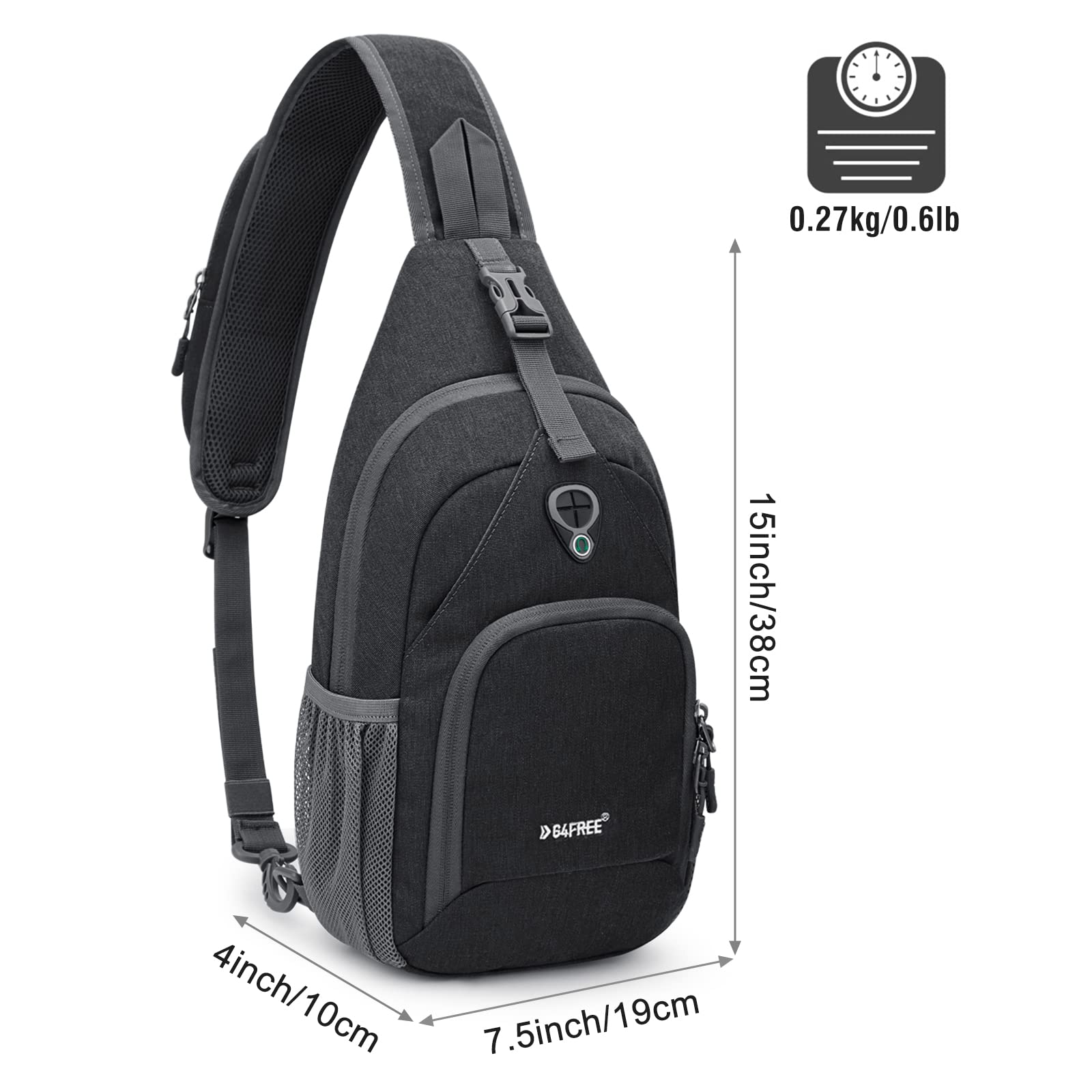 G4Free - G4Free RFID Sling Bag for Hiking Outdoor -TN22B091A