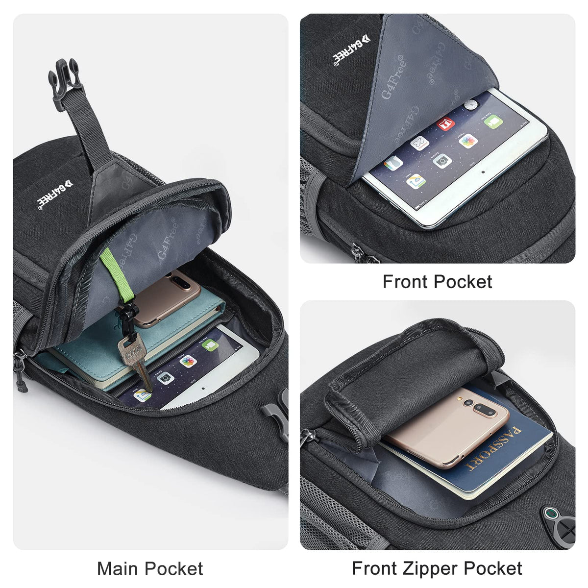 G4Free - G4Free RFID Sling Bag for Hiking Outdoor -TN22B091A