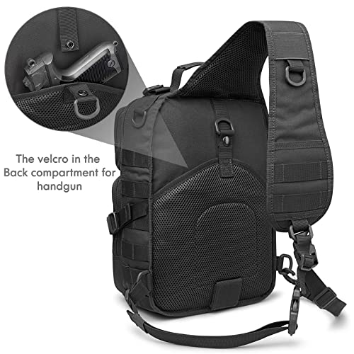 G4Free - G4Free Tactical Sling Backpack Big Molle EDC Assault Range Bag Pack Military Style for Concealed Carry -D02V676A